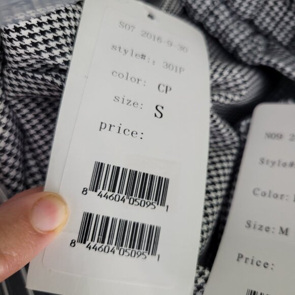 Mobb Women's Black White Plaid Checkered Elastic Weight High Rise Pant S,M,3XL - Picture 9 of 16